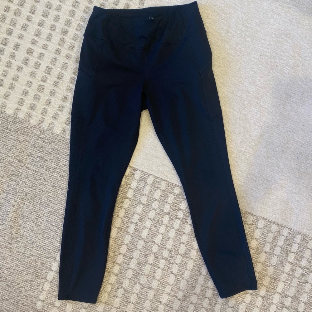 Black Athletic Leggings; small; legs have cutout detail